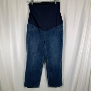 J. Crew Maternity Jeans Womens 28 Dark Wash Blue Pull On Adjustable Back Pockets
